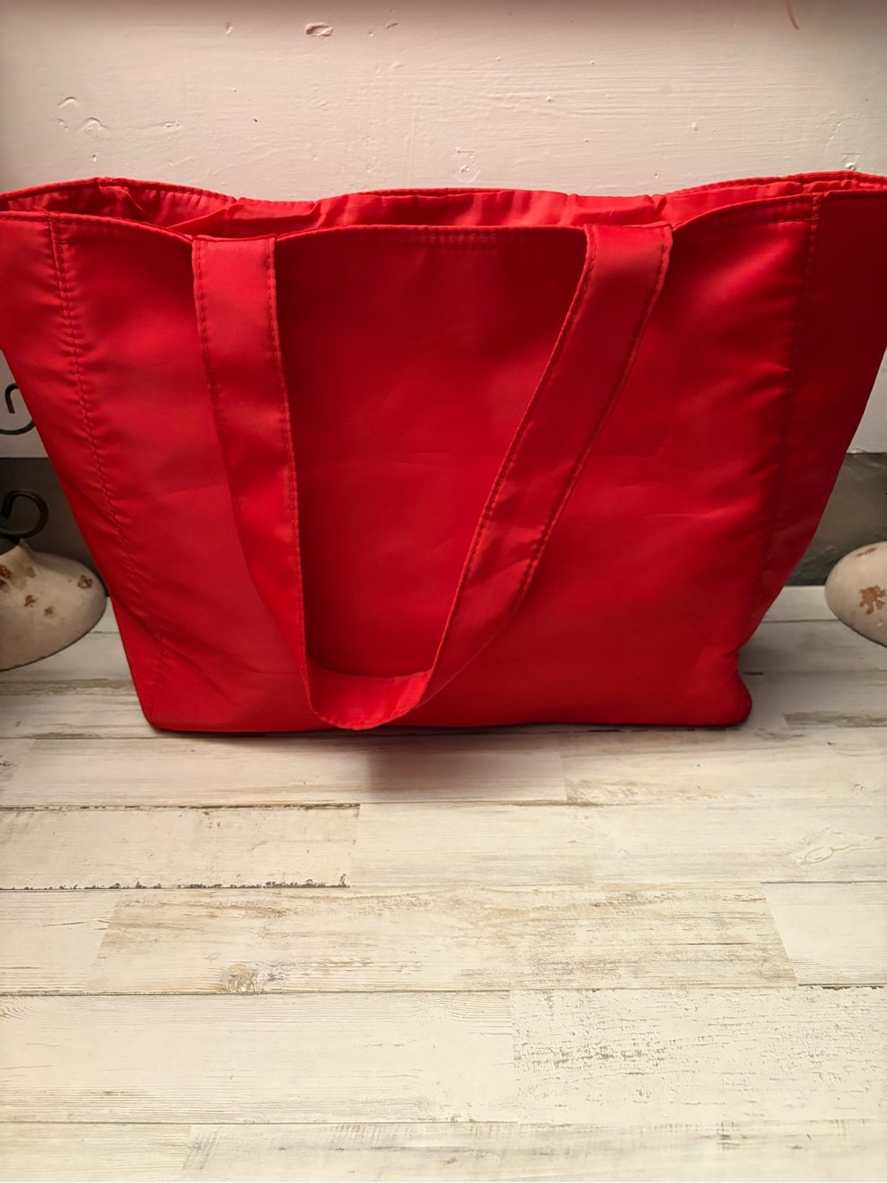 Coach Red Nylon Tote with Gold Logo - Picture 3 of 7